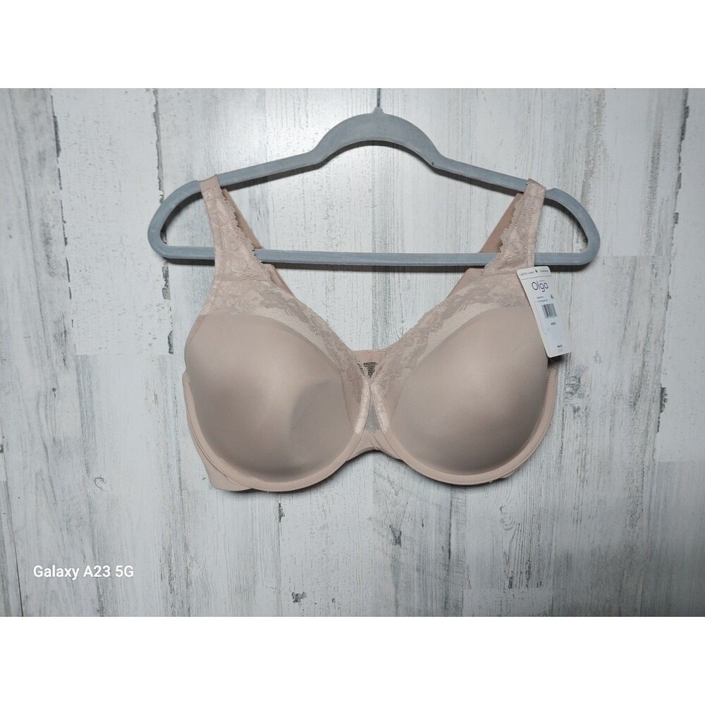 Olga GF7961A Cloud 9 Lace Underwire Contour Bra 40DD Beige